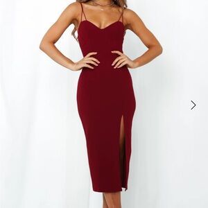 Broken Spell Midi Dress Red | Hello Molly
